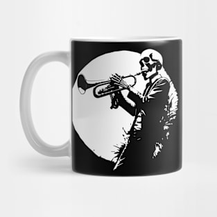 skeleton plays saxophone Mug